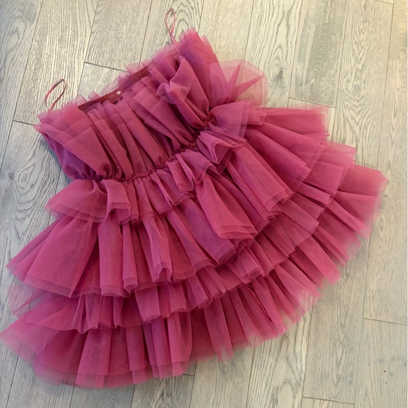 BNWT Altar'd State Vibrant Pink Layered Tulle mini dress - Picture 2 of 4